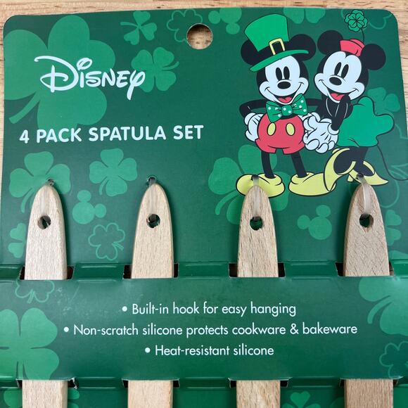 Disney Mickey Mouse St. Patrick's Day Four Pack Spatula Set - NWT - Picture 2 of 4